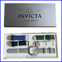 Invicta Limited EDT Grand Lupah Mens Watch with 5pc Diff Color Leather Strap Set