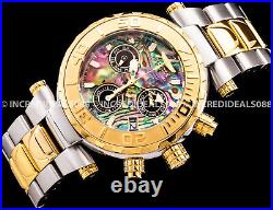 Invicta MEN SUBAQUA NOMA CHRONOGRAPH Abalone Dial 18K Gold Silver Bracelet Watch