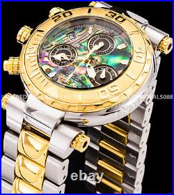 Invicta MEN SUBAQUA NOMA CHRONOGRAPH Abalone Dial 18K Gold Silver Bracelet Watch