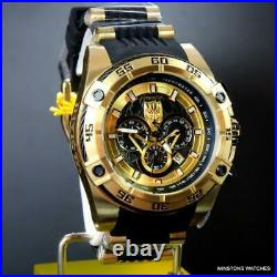 Invicta Marvel Black Panther Bolt Viper 52mm Chronograph Gold Plated Watch New
