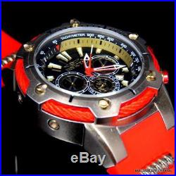 Invicta Marvel Bolt Iron Man 52mm Limited Chronograph Red Gold Plated Watch New