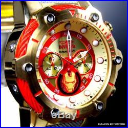 Invicta Marvel Iron Man Bolt 51mm Gold Plated Limited Ed Chronograph Watch New