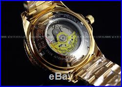 Invicta Men 300M Grand Diver Automatic Polished 18K Gold IP Black MOP Dial Watch