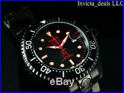 Invicta Men 47mm GRAND DIVER AUTOMATIC COMBAT Triple Black Red Accents SS Watch
