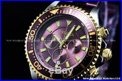 Invicta Men 47mm Grand Diver Purple Coffee Gold Chronograph 200M Diver Watch