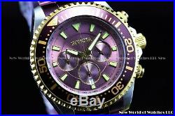 Invicta Men 47mm Grand Diver Purple Coffee Gold Chronograph 200M Diver Watch