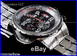 Invicta Men 48mm Aviator Stainless Steel Tachymeter Grey Dial Chronograph Watch