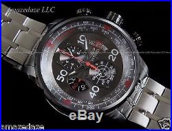 Invicta Men 48mm Aviator Stainless Steel Tachymeter Grey Dial Chronograph Watch