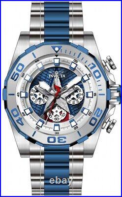 Invicta Men 48mm Marvel Captain America Limited Edition Chrono Steel Blue Watch