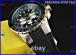 Invicta Men 50mm AVIATOR VOYAGE Multi Function Black Dial Silicone Strap Watch