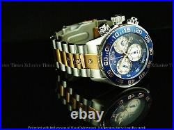 Invicta Men 50mm Pro Diver Ronda Z60 Chronograph Blue Dial TT SS Bracelet Watch