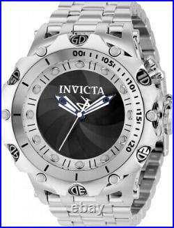 Invicta Men 51mm Reserve Venom Automatic Silver Black Dial Stainless Steel Watch