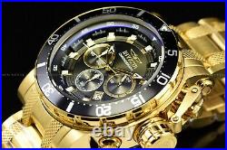 Invicta Men 52MM Coalition Forces Gold Tone Black Chronograph Bracelet SS Watch