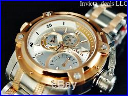 Invicta Men 52mm COALITION FORCES RETROGRADE DAY Silver Dial Rose Two Tone Watch