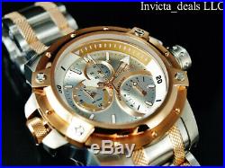 Invicta Men 52mm COALITION FORCES RETROGRADE DAY Silver Dial Rose Two Tone Watch