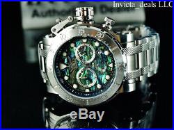 Invicta Men 52mm Coalition Forces Chronograph ABALONE Dial Silver Tone SS Watch