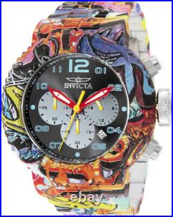 Invicta Men 52mm Pro Diver Aqua Plated Graffiti Hydro Plated Multicolor Watch