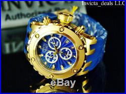 Invicta Men 52mm Reserve Subaqua Diver Swiss Chrono Blue Dial Gold Tone SS Watch