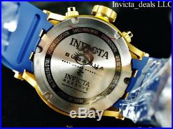 Invicta Men 52mm Reserve Subaqua Diver Swiss Chrono Blue Dial Gold Tone SS Watch