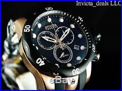 Invicta Men 52mm Reserve Venom Swiss Made Chronograph Rose Tone Black Dial Watch