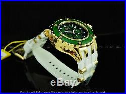 Invicta Men 52mm Subaqua High Polish Chrono Emerald Green Wood Dial White Watch