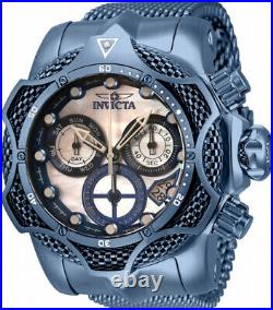 Invicta Men 53 mm Reserve Venom Mesh White Blue Dial Chronograph SS Diver Watch