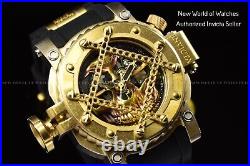Invicta Men 54mm Pro Diver Gold Black Skull Dial Silicone Automatic Watch 38580