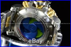 Invicta Men 70mm Full Sea Hunter III Blue Swiss Mvt Two Tone Silver Plated Watch
