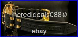 Invicta Men BOLT CHRONOGRAPH 18Kt Gold Black Dial PU Strap 52mm Nautical Watch