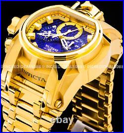 Invicta Men BOLT ZEUS MAGNUM Chronograph 18K GOLD BLUE GMT HIGH POLISH Watch