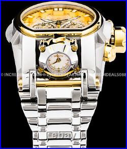 Invicta Men BOLT ZEUS MAGNUM Chronograph 18K Gold Silver GMT High Polish Watch