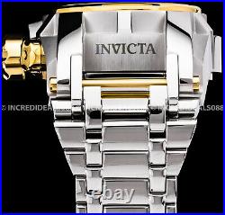 Invicta Men BOLT ZEUS MAGNUM Chronograph 18K Gold Silver GMT High Polish Watch