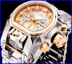 Invicta Men BOLT ZEUS MAGNUM Chronograph Rose Gold Silver GMT Polished Watch