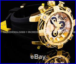 Invicta Men Bolt Chronograph 18K Gold Dial & Black Polyurethane Strap SS Watch