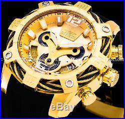 Invicta Men Bolt Chronograph 18K Gold Dial & Black Polyurethane Strap SS Watch