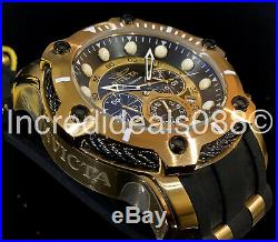 Invicta Men Bolt Chronograph 18Kt Gold Plated Black Dial Strap 51mm Trendy Watch
