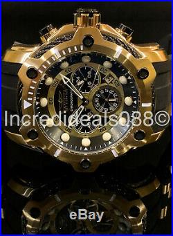 Invicta Men Bolt Chronograph 18Kt Gold Plated Black Dial Strap 51mm Trendy Watch