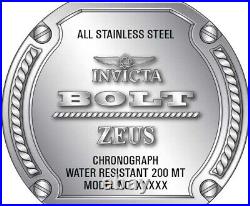 Invicta Men Bolt Zeus Magnum Gunmetal Silver Dial Chrono Quartz 52mm Watch 31554