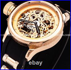 Invicta Men CLASSIC RUSSIAN DIVER Mechanical Rose Gold Plate Dial Black Watch