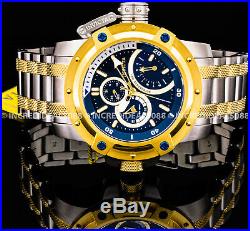 Invicta Men Coalition Forces Chronograph Blue Gold Silver Retrograde SS Watch