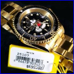 Invicta Men Disney Mickey Mouse Limited Edition Gold Diver 25107 Automatic Watch