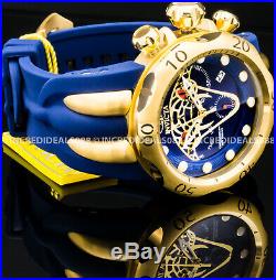 Invicta Men Envy Venom Viper Swiss Mvt Chronograph 18kt Gold Plate Blue Watch