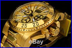 Invicta Men Excursion 50MM Swiss Movt 18K Gold Plated Chrono S. S Bracelet Watch
