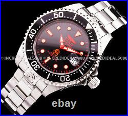 Invicta Men GRAND PRO DIVER AUTOMATIC Black Red Bezel Dial Silver Bracelet Watch