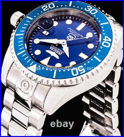 Invicta Men GRAND PRO DIVER AUTOMATIC Blue Bezel Dial Silver Bracelet SS Watch