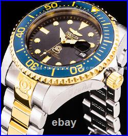 Invicta Men GRAND PRO DIVER AUTOMATIC Charcoal Dial Blue Bezel Gold Silver Watch