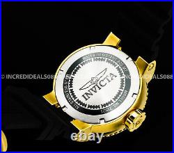 Invicta Men GRAND PRO DIVER Quartz 18K GOLD TONE Black Dial SS Strap 52mm Watch