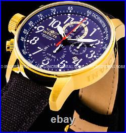 Invicta Men I Force Lefty Chronograph 18Kt Gold Blue Black Strap Watch