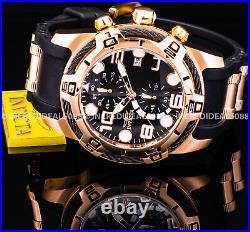 Invicta Men NAUTICAL BOLT CHRONOGRAPH Rose Gold Tone Black Dial CABLE Watch
