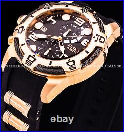 Invicta Men NAUTICAL BOLT CHRONOGRAPH Rose Gold Tone Black Dial CABLE Watch